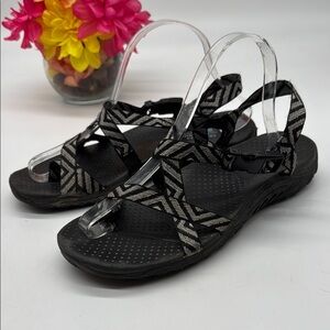 Skechers Black and Gray Sandals with Strappy Design Outdoor Lifestyle SKT7858H